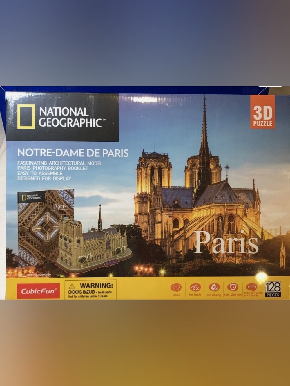 National Geographic Notre-Dame de Paris 3D Puzzle - Blue and Gold New